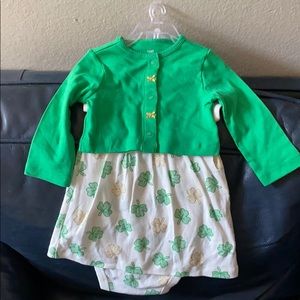 baby girl dress and cardigan